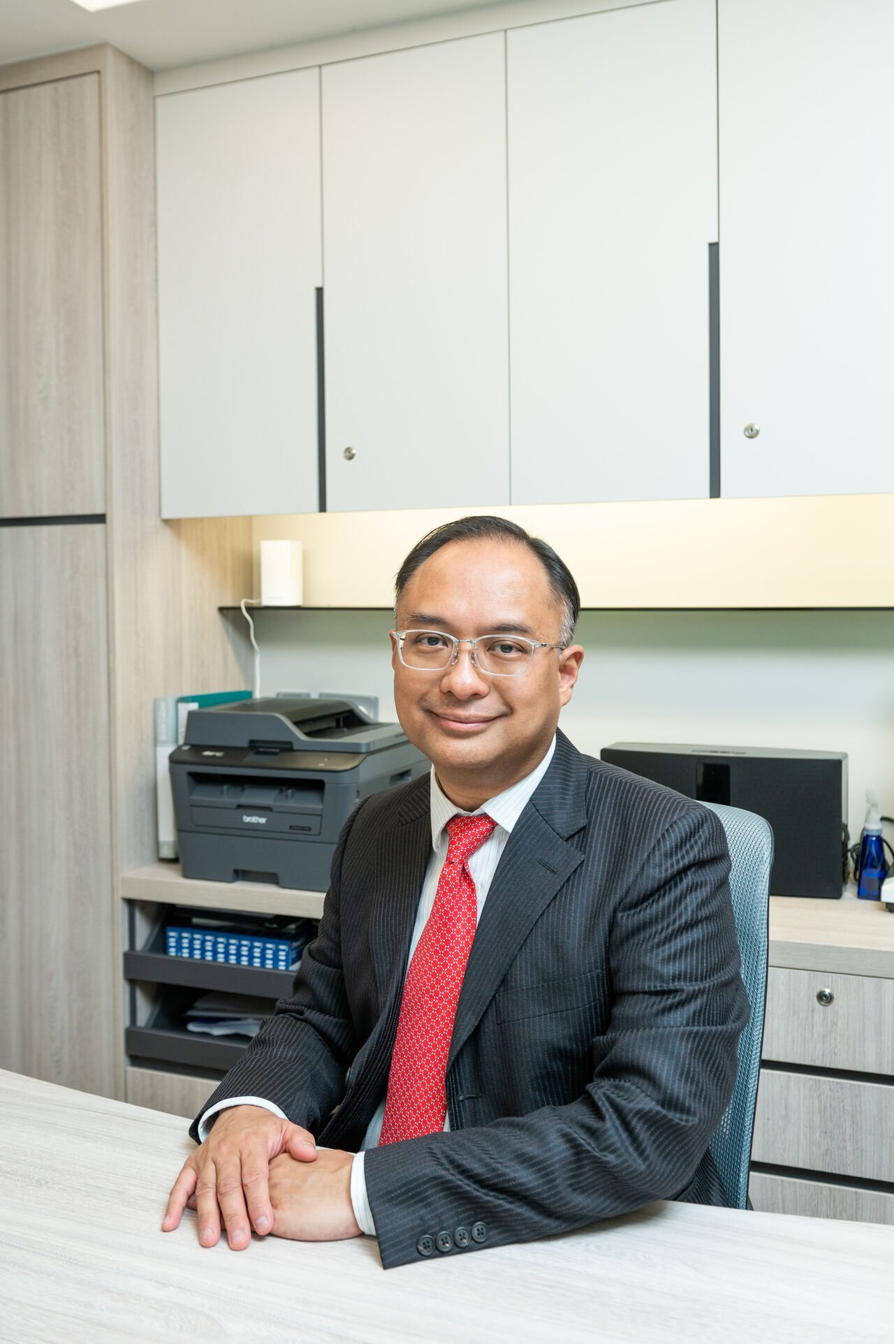 Dr.So setting at desk